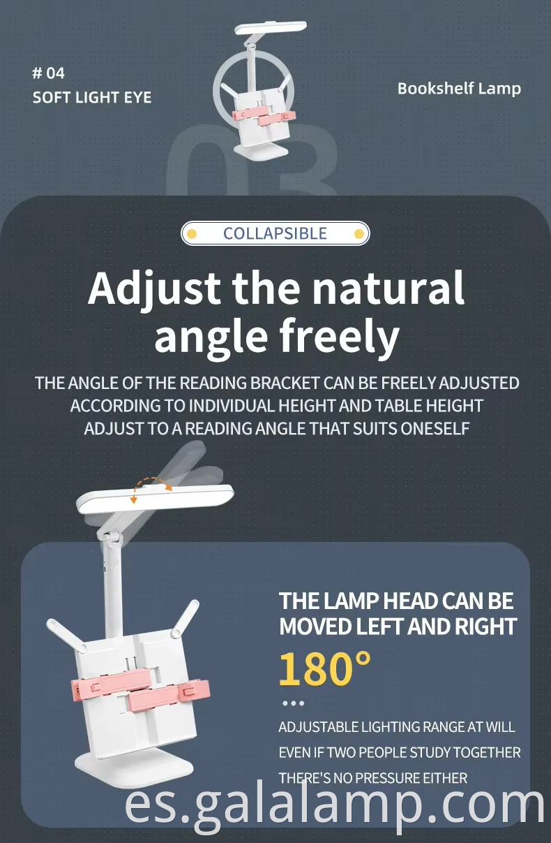 Lámpara de escritorio LED recargable que cuida los ojos Eye-caring Rechargeable LED Desk Lamp